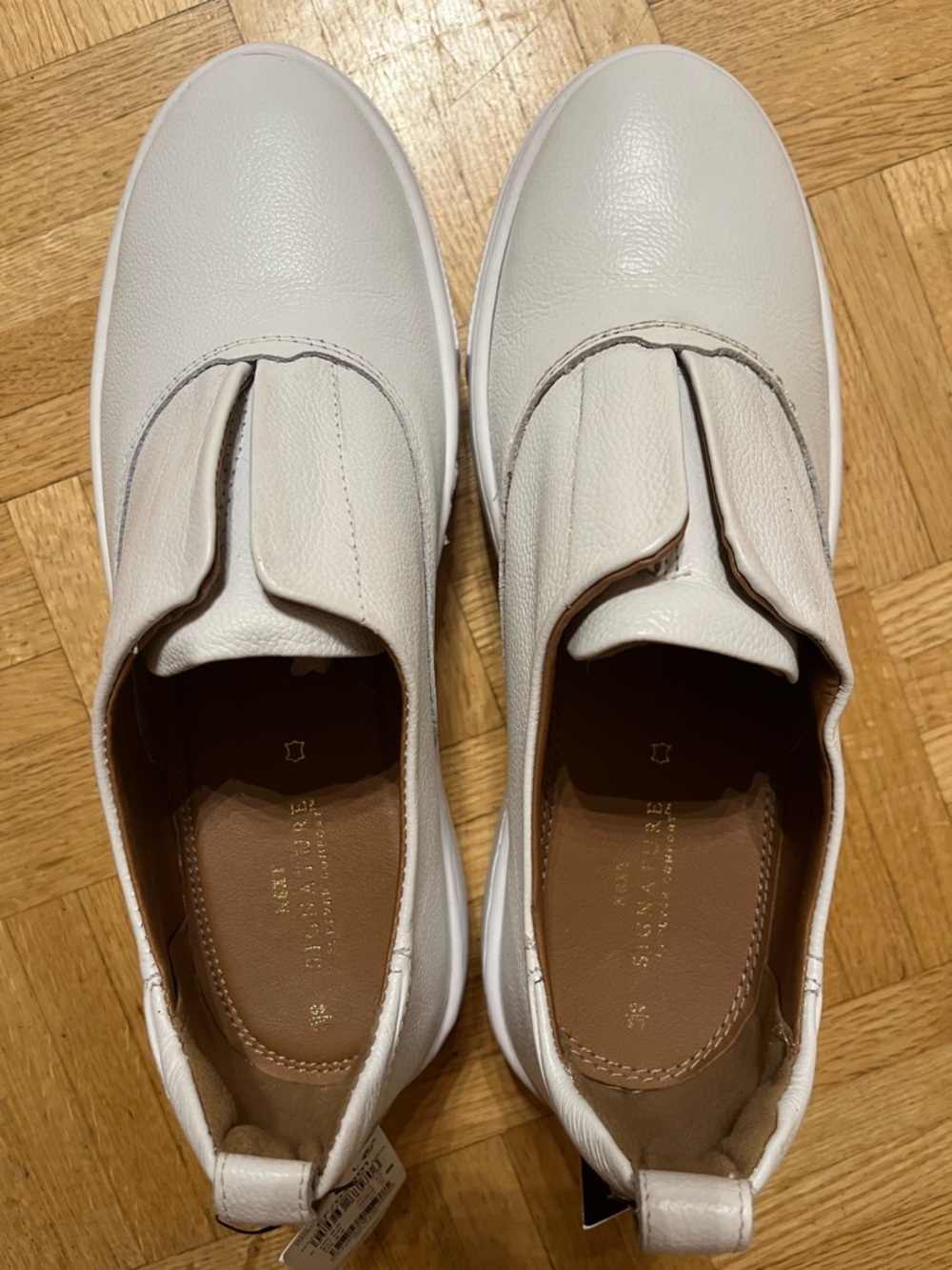 Next White Leather Slip-On Sneakers